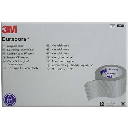 3M Durapore™ – Cerotto In Seta Ipoallergenico, 2.5 Cm X 9.14 M – Confezione 12 Rotoli